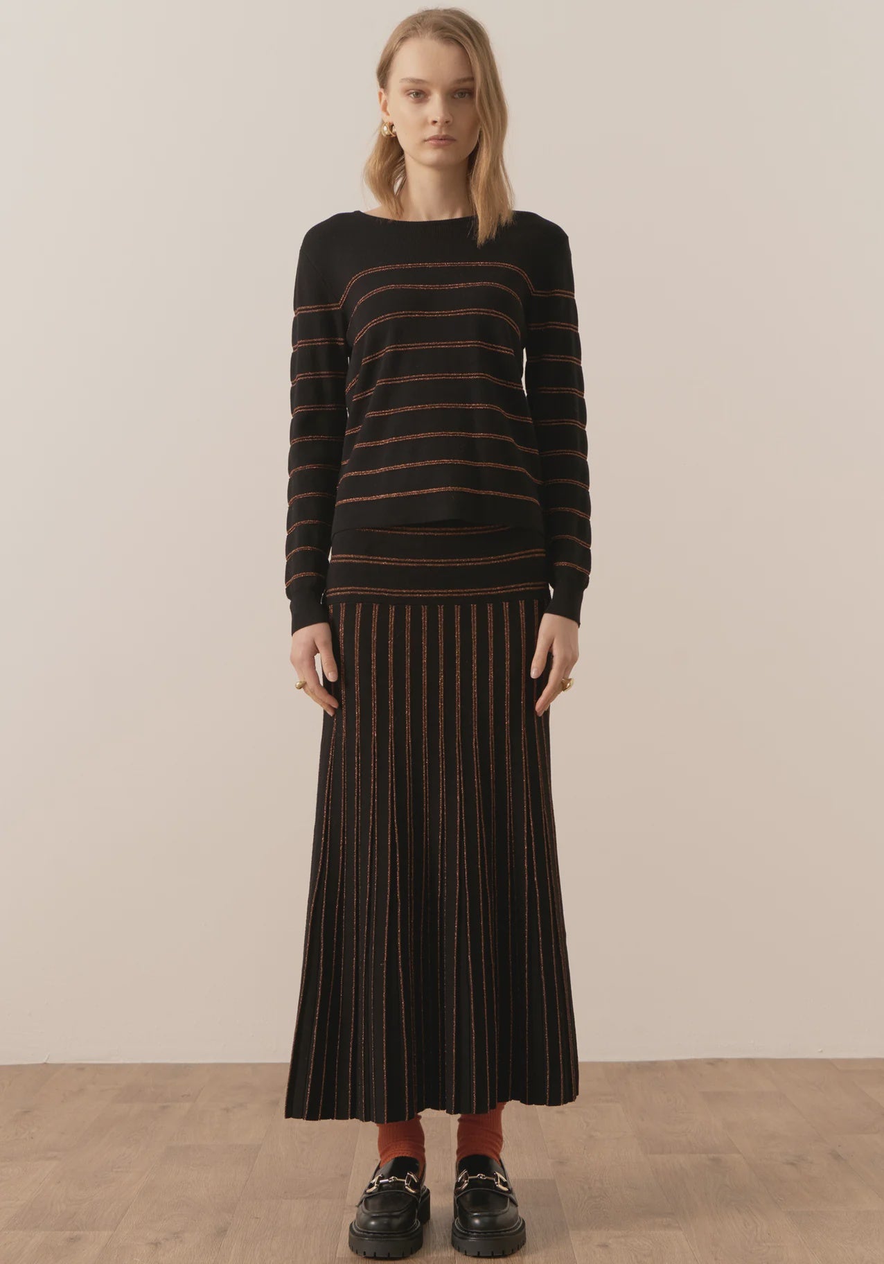 POL Gizelle Lurex Striped Knit