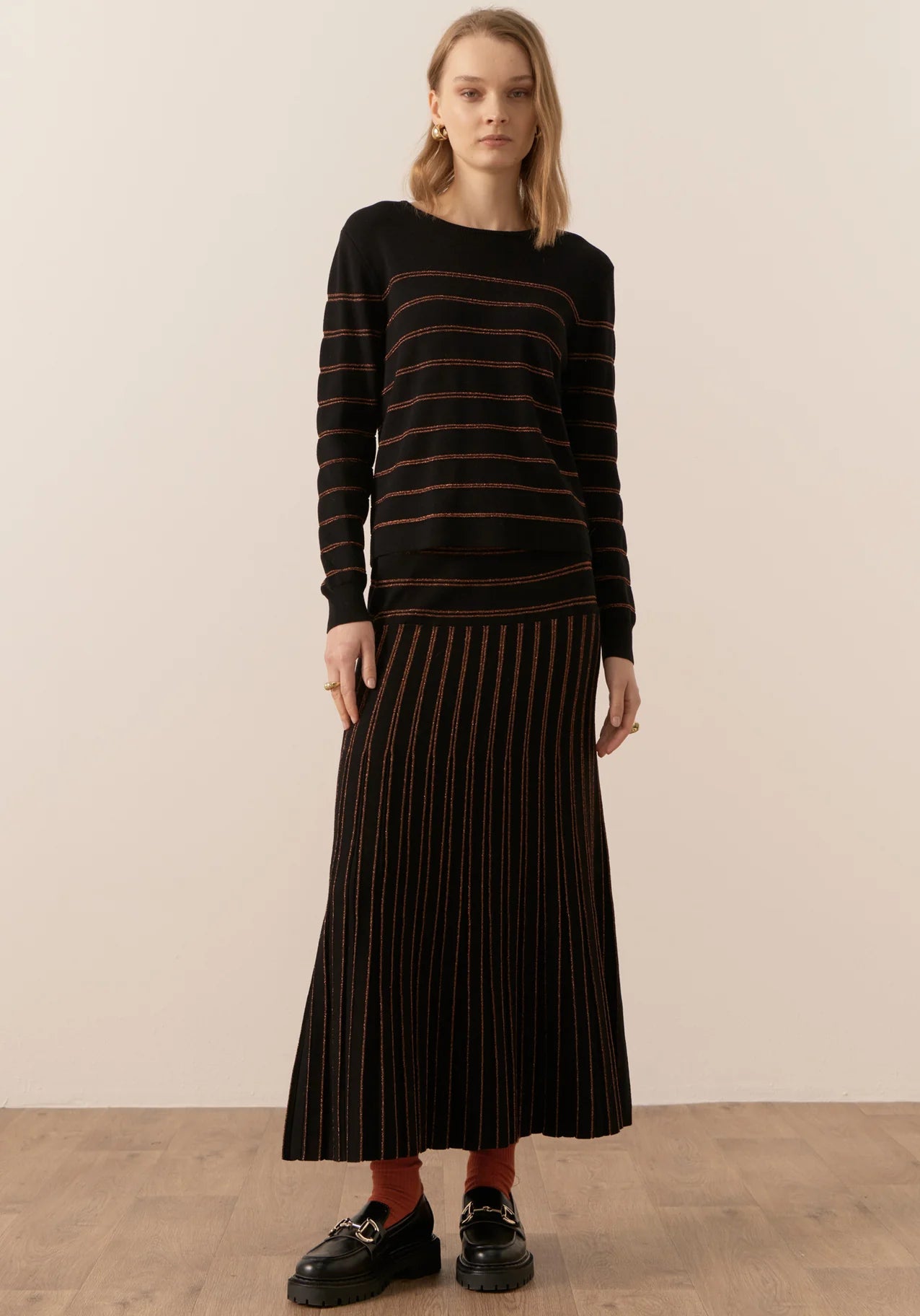 POL Gizelle Lurex Striped Knit