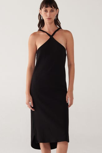 TAYLOR Ribbing Extension Dress/Black