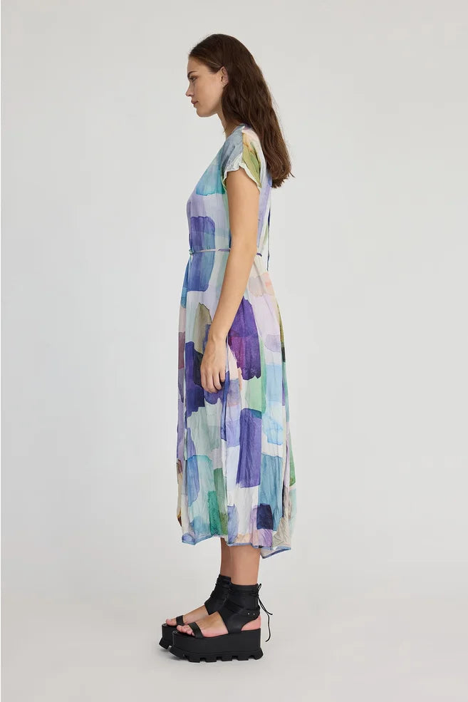 TAYLOR Lapse Dress - Tiled Square Print