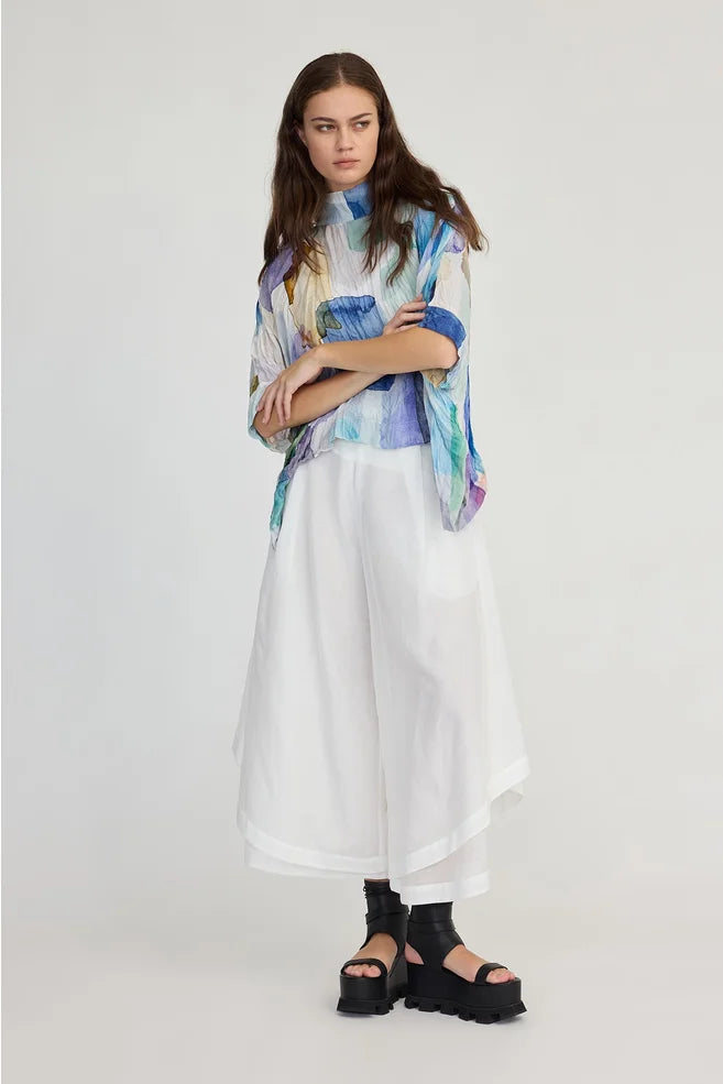 TAYLOR Antithesis Top - Tiled Square Print