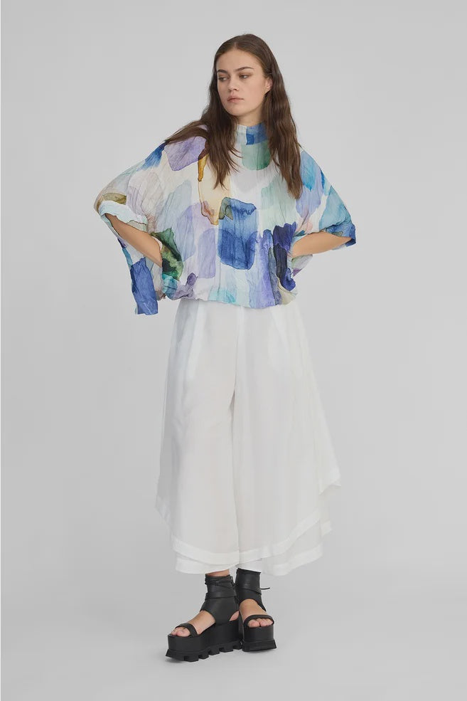 TAYLOR Antithesis Top - Tiled Square Print