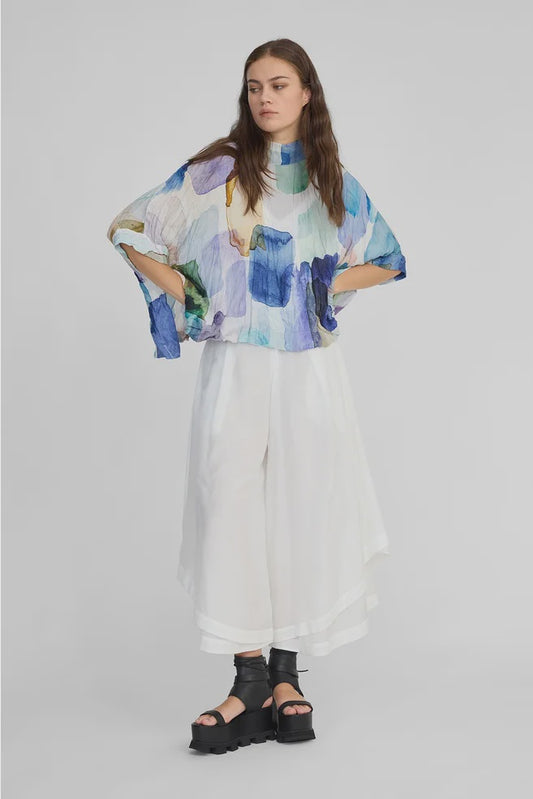 TAYLOR Antithesis Top - Tiled Square Print