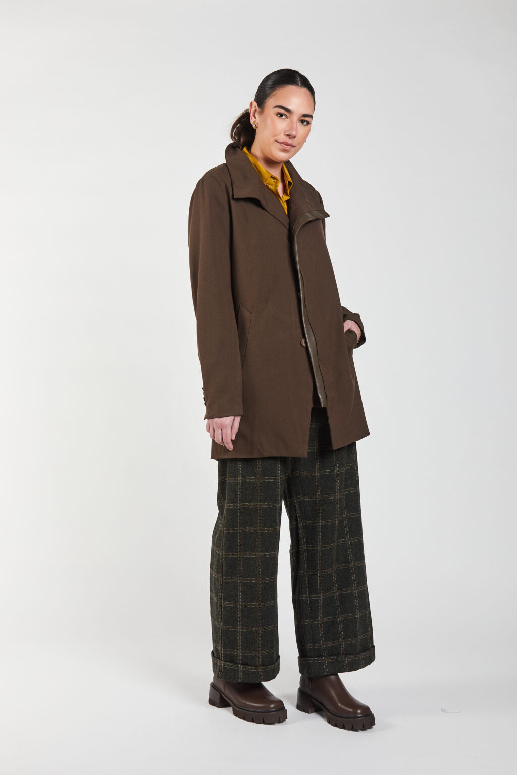 OBI Leather Panel Coat