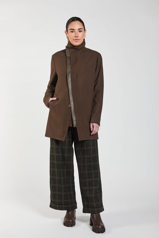 OBI Leather Panel Coat