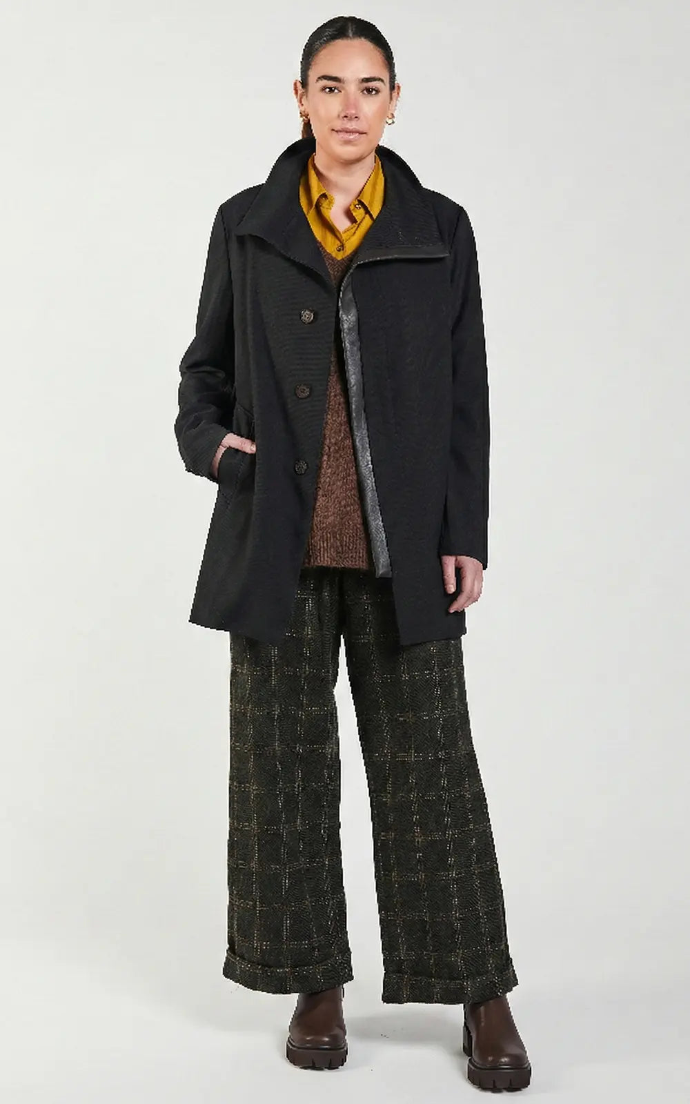 OBI Leather Panel Coat