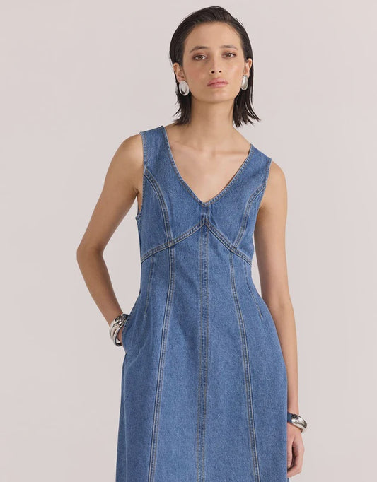 STAPLE THE LABEL Alden Denim Midi Dress