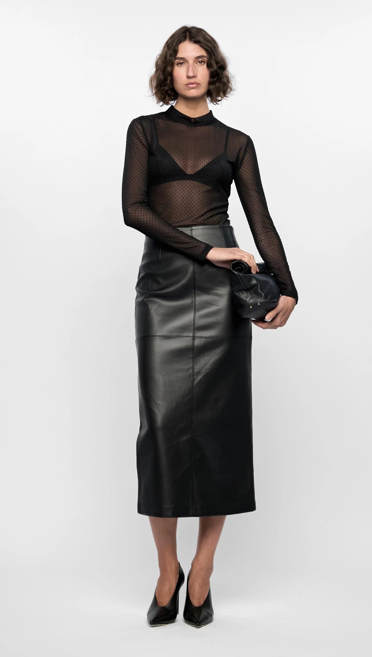 STAPLE THE LABEL Kaia Spot Mesh Top