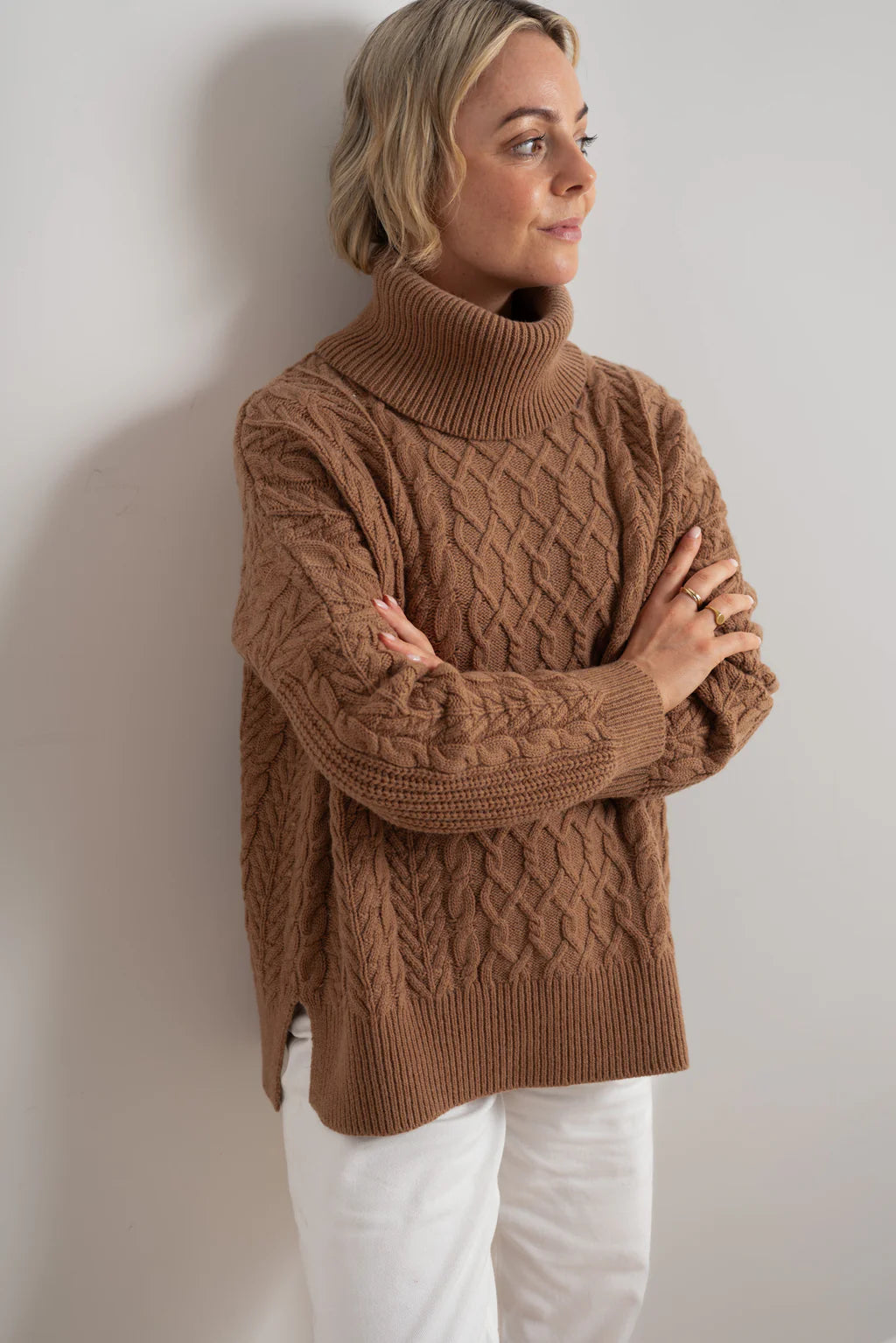 MAXTED Merino Cable Roll Neck