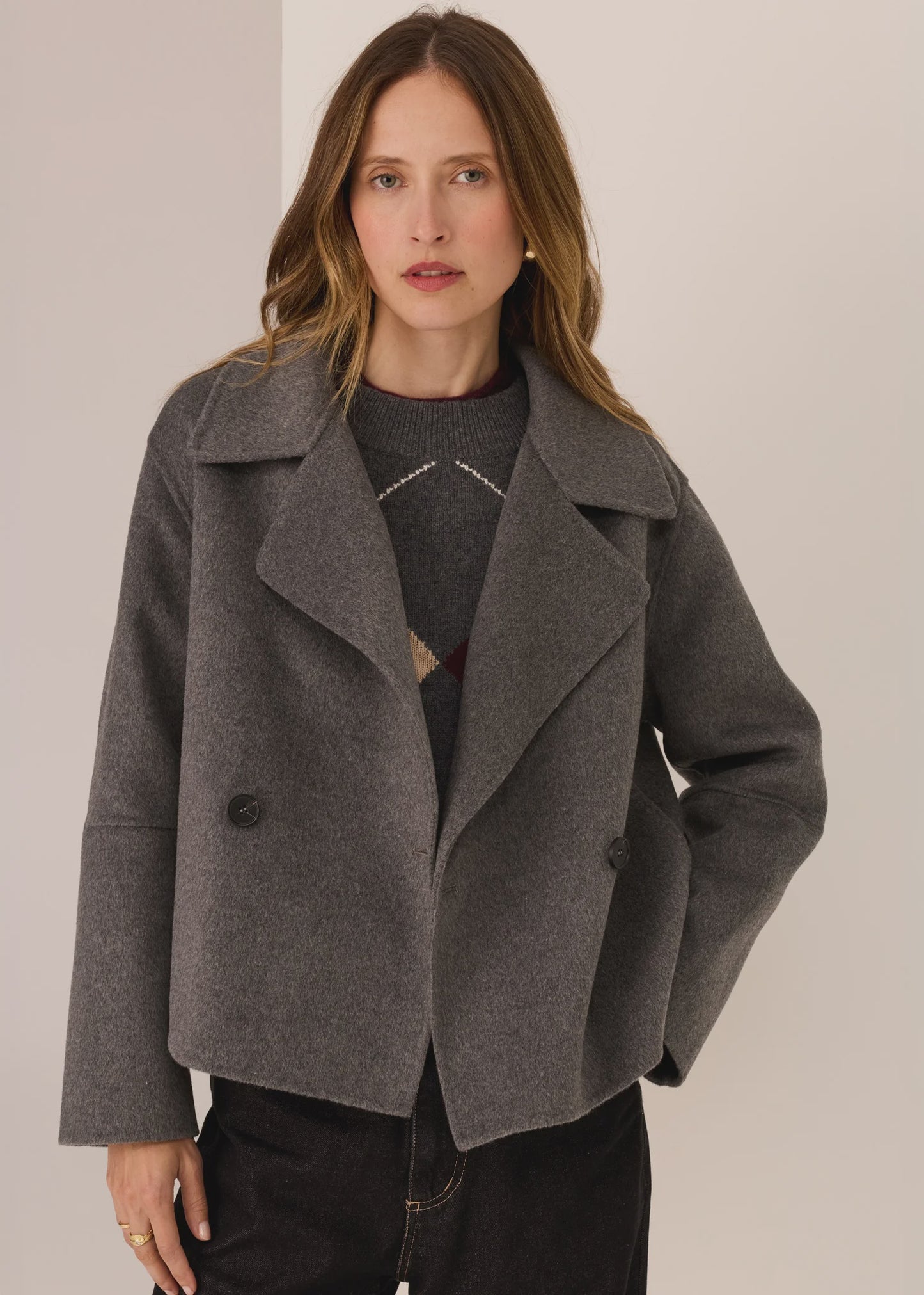 POL Cohen Cropped Wool Coat
