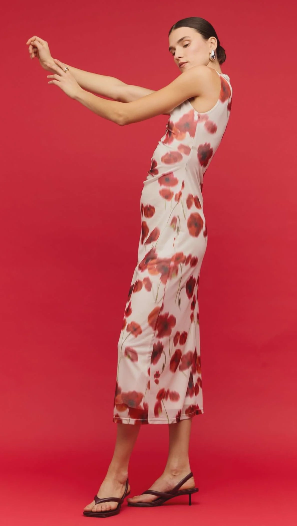 STAPLE THE LABEL Lumi Mesh Midi Dress