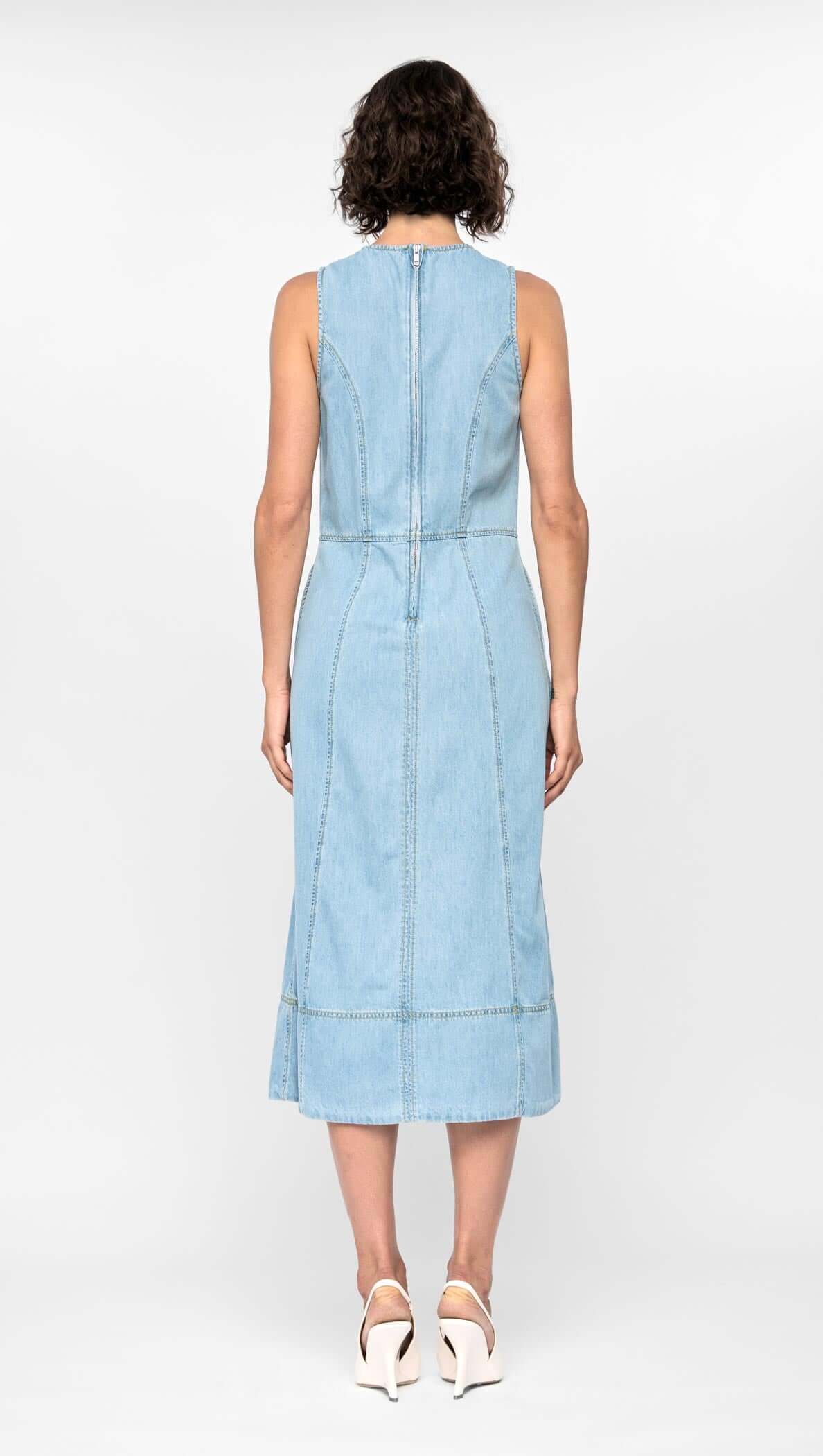 STAPLE THE LABEL Amelia Chambray Midi Dress