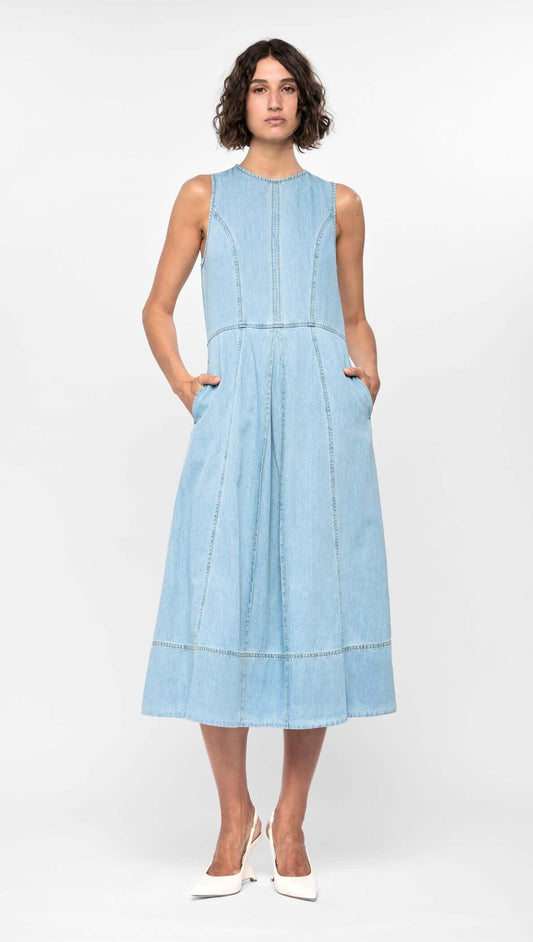 STAPLE THE LABEL Amelia Chambray Midi Dress