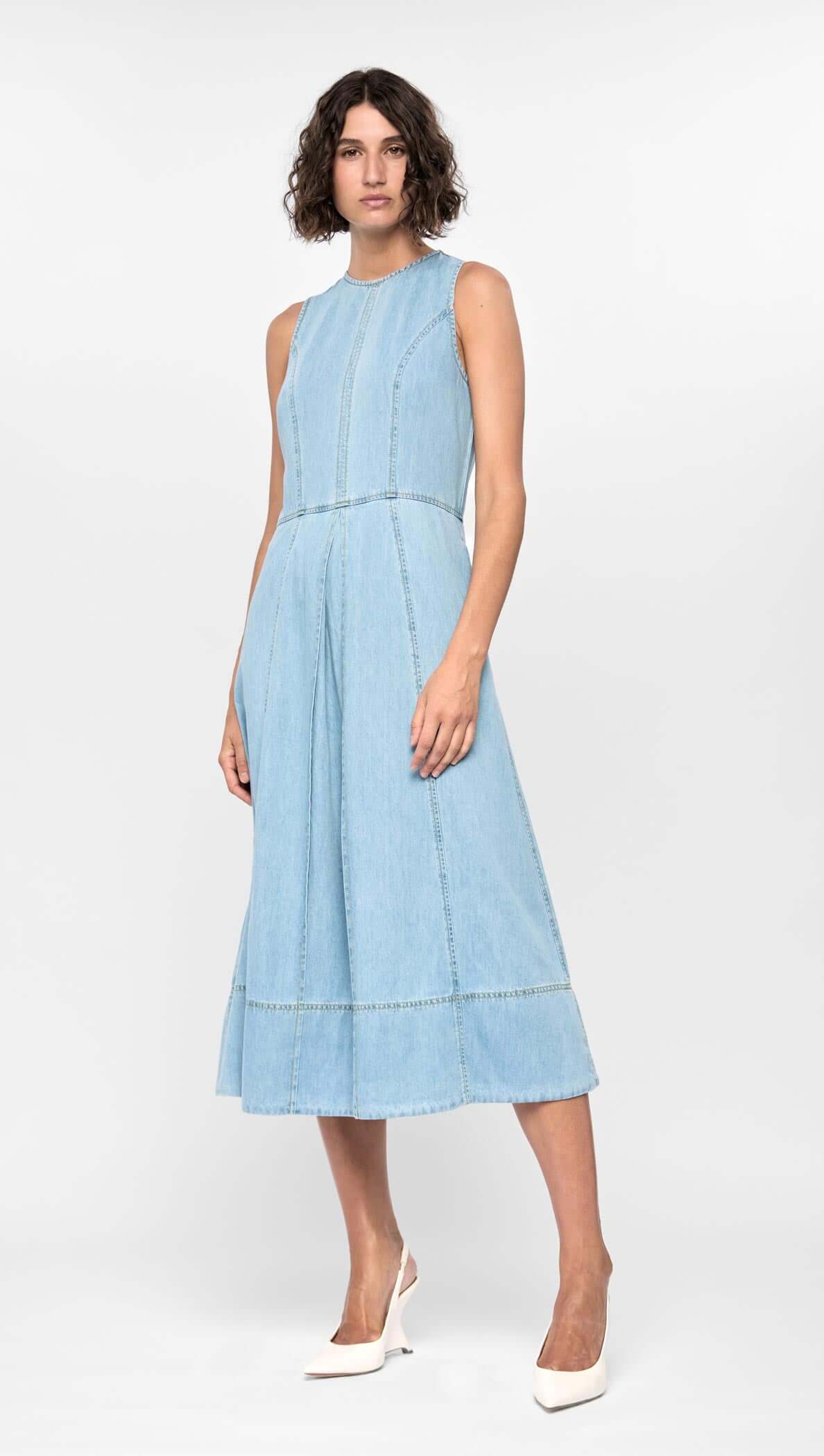 STAPLE THE LABEL Amelia Chambray Midi Dress