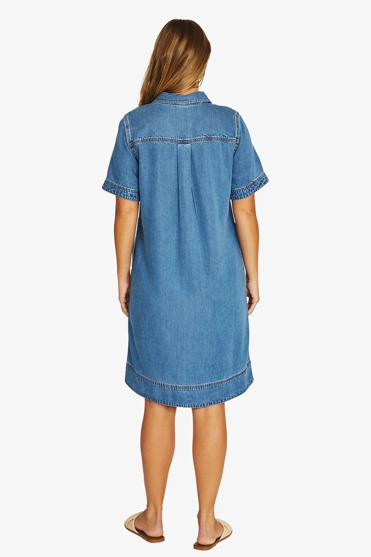 JUMP 5072  2 Pkt Soft Denim Dress