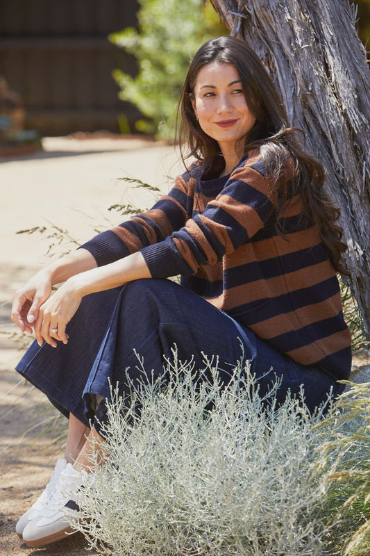 JUMP 1076  2 Pkt Stripe Pullover