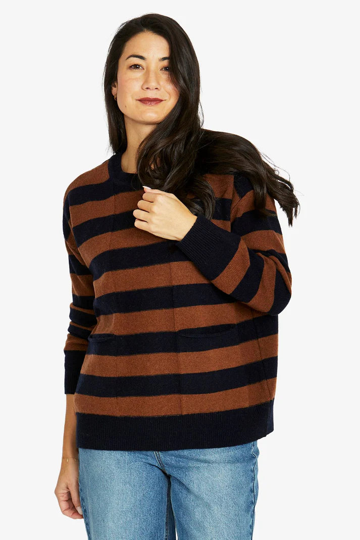 JUMP 1076  2 Pkt Stripe Pullover