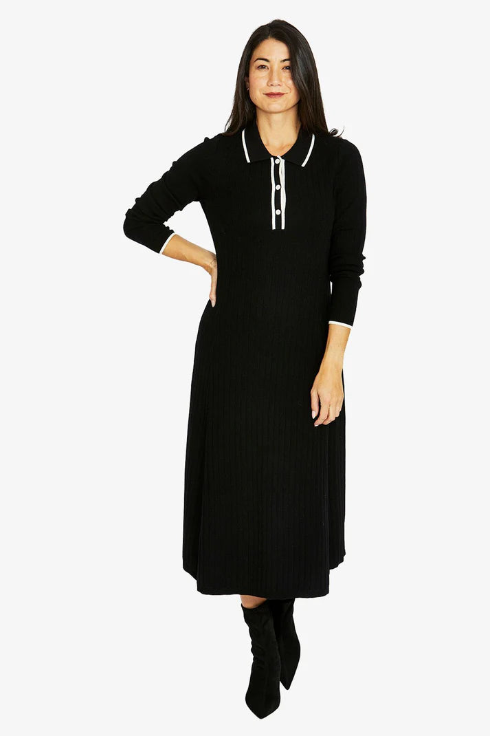 JUMP 5023 Tipped Collar Dress